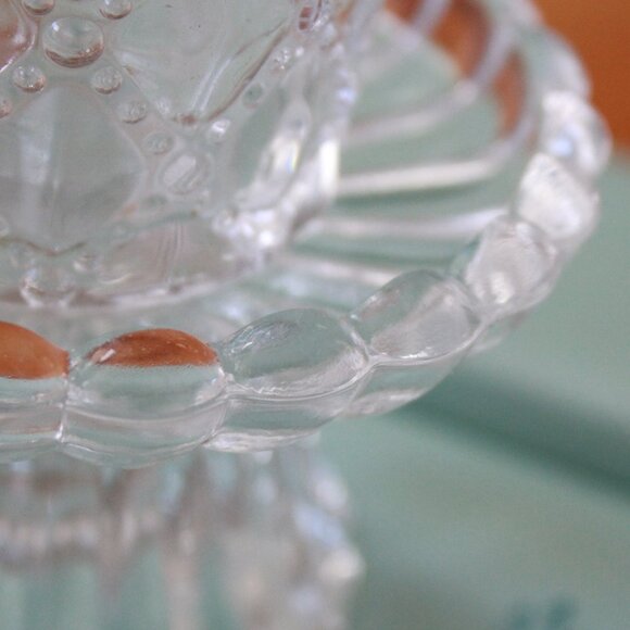 Pair of PartyLite "Quilted Crystal" Glass Candleholders - Picture 10 of 12